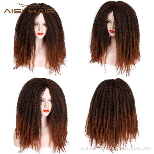 Aisi Hair Afro Kinky Curly Braiding Hair Wigs Dreadlock Braids Wigs Marley braiding Wigs for African American